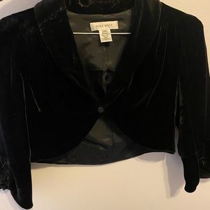 Nine West black velvet cropped shawl - XSmall